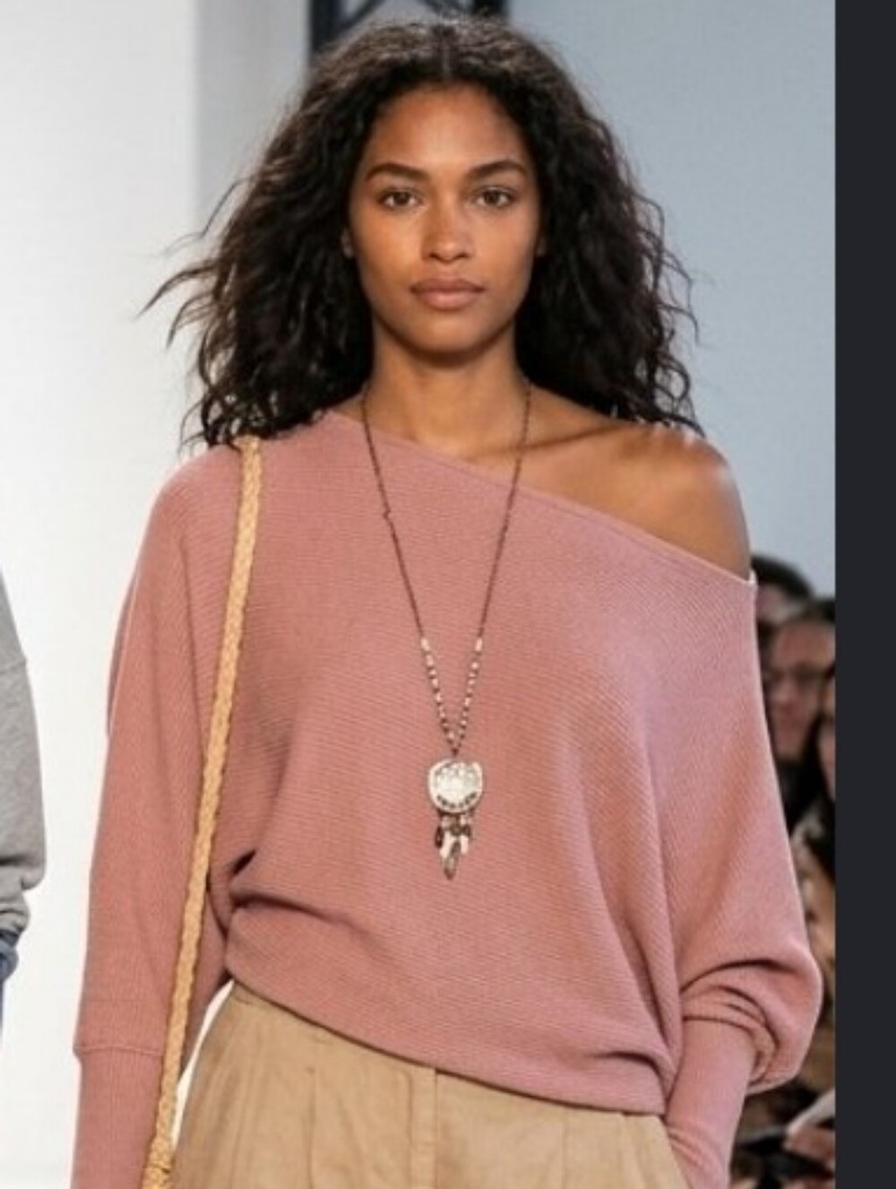 We The Free Off-the-Shoulder Dusty Rose Sweater